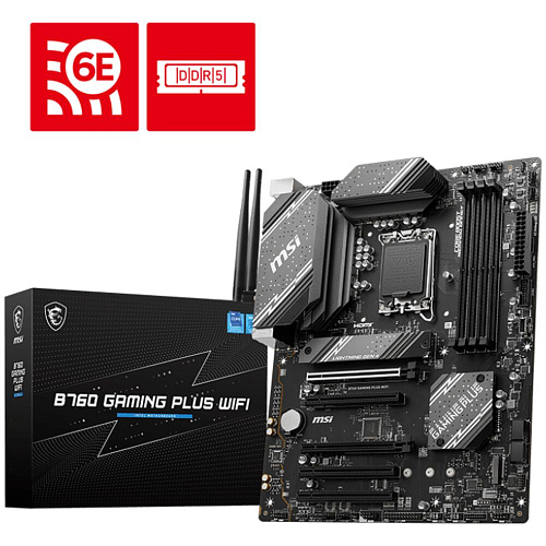 Материнская плата MSI B760 Gaming Plus WiFi B760 Socket-1700 4xDDR5, 4xSATA3, RAID, 2xM.2, 5xPCI-E16x, 2xUSB3.2, 1xUSB3.2 Type C, DP, HDMI, WiFi, 2.5Glan, ATX УЦЕНКА