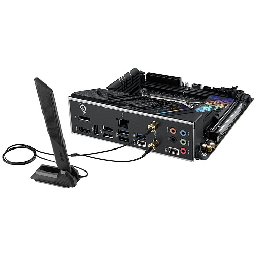 Материнская плата ASUS ROG Strix B760-I Gaming WiFi B760 Socket-1700 2xDDR5, 4xSATA3, RAID, 2xM.2, 1xPCI-E16x, 3xUSB3.2, 2xUSB3.2 Type C, DP, HDMI, WiFi, Glan, mini-ITX