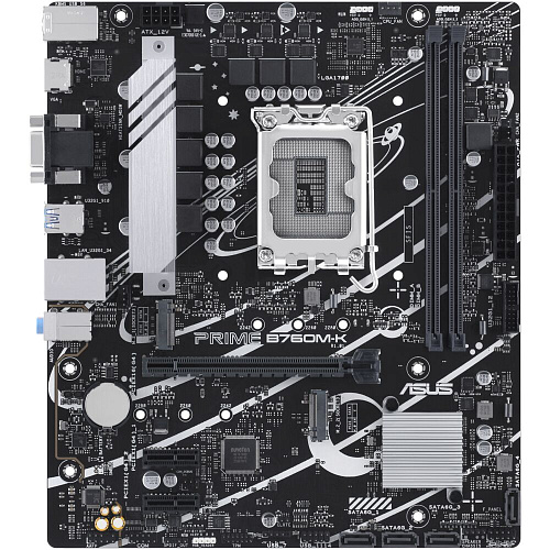 Материнская плата ASUS Prime B760M-K B760 Socket-1700 2xDDR5, 4xSATA3, RAID, 2xM.2, 1xPCI-E16x, 4xUSB3.2, D-Sub, HDMI, 2,5Glan, mATX