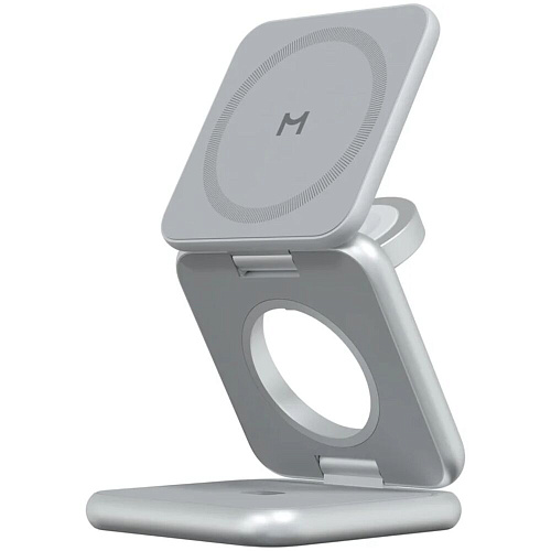 Беспроводная зарядная панель 3 в 1 Magssory Fold Pro WCH063 Qi2 Silver
