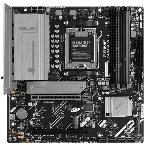 Материнская плата ASUS Prime B850M-A WiFi B850 Socket AM5 4xDDR5, 4xSATA3, RAID, 3xM.2, 2xPCI-E16x, 4xUSB3.2, DP, HDMI, WiFi, 2.5Glan, mATX