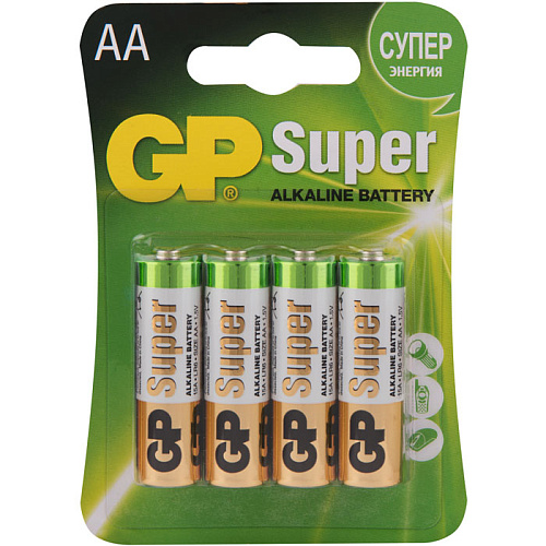 Батарейки GP 15A(LR6)-BC4 Super Alkaline AA 4шт