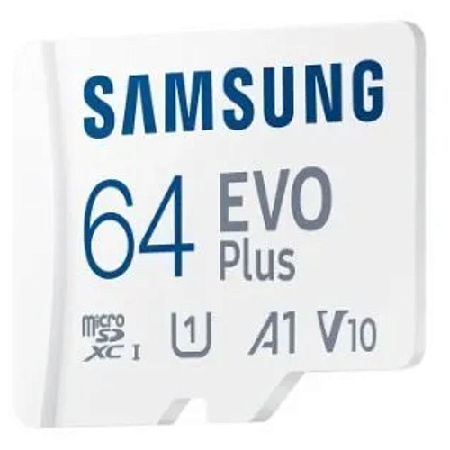 Карта памяти Micro SecureDigital 64Gb SDXC Samsung Evo Plus class10 UHS-I U3 (MB-MC64SA)