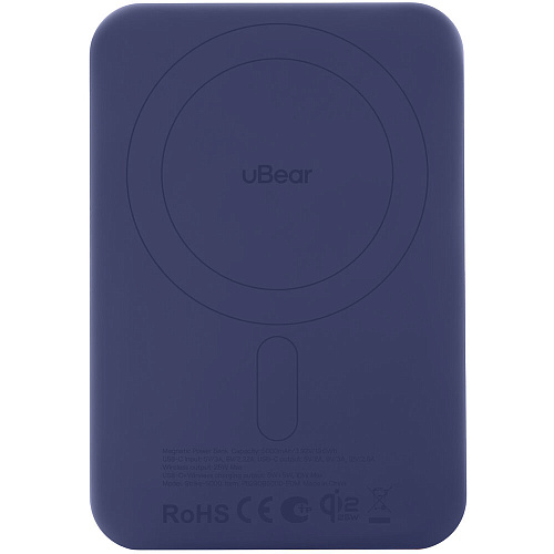 Внешний аккумулятор uBear Strike Magnetic Power bank MagSafe 5000mAh PD30W Qi2.2 Blue