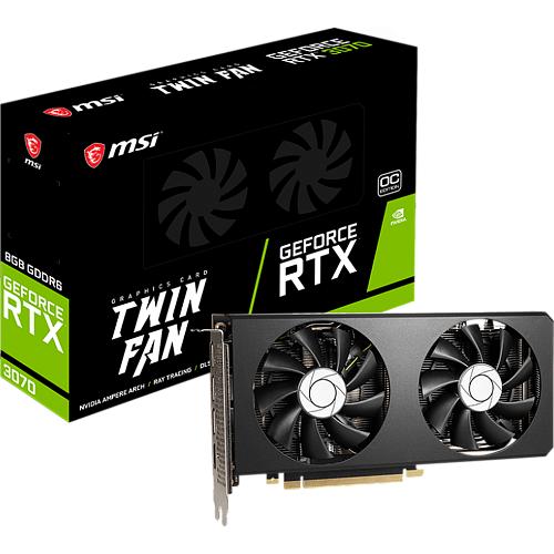 Видеокарта MSI GeForce RTX 3070 8192Mb, Twin Fan OC (RTX 3070 Twin Fan OC) 1xHDMI, 3xDP, Ret