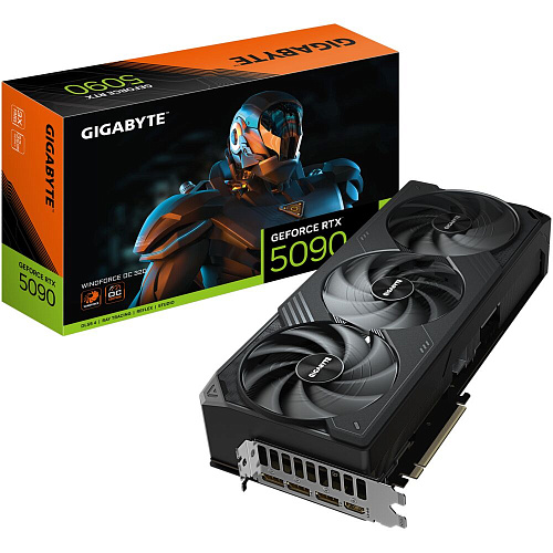 Видеокарта Gigabyte GeForce RTX 5090 32768Mb, WindForce OC 32 Gb (GV-N5090WF3OC-32GD) 1xHDMI, 3xDP, Ret