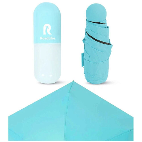 Зонт RoadLike компактный в чехле, голубой