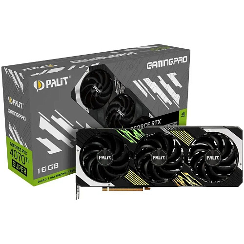 Видеокарта Palit GeForce RTX 4070 Ti Super 16384Mb, GamingPro 16G (NED47TS019T2-1043A) 1xHDMI, 3xDP, Ret