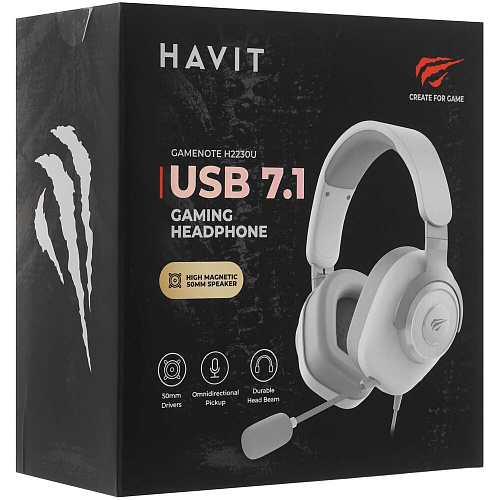 Гарнитура Havit H2230U White/Grey