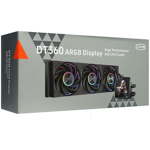 Система водяного охлаждения PcCooler DT360 ARGB Display BK Black S115x/1200/1700/1851/1954/AM4/AM5 Ret
