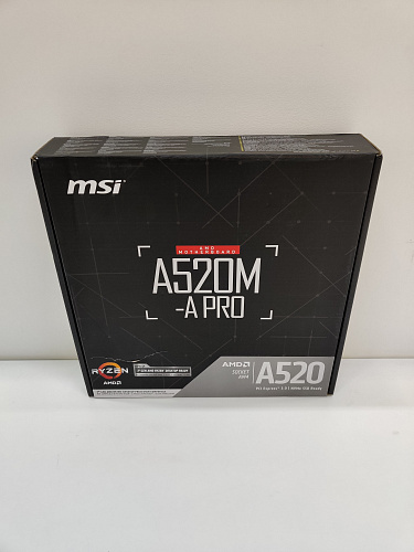 Материнская плата MSI A520M-A Pro A520 Socket AM4 2xDDR4, 4xSATA3, RAID, 1xM.2, 1xPCI-E16x, 4xUSB3.2, DVI-D, HDMI, Glan, mATX УЦЕНКА