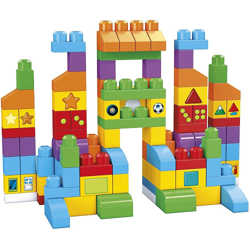 Мешок c конструктором Mattel Mega Bloks Набор Обучающих блоков, 150 деталей FVJ49