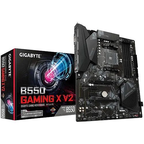 Материнская плата Gigabyte B550 Gaming X V2 B550 Socket AM4 4xDDR4, 4xSATA3, RAID, 2xM.2, 2xPCI-E16x, 4xUSB3.2, DVI-D, HDMI, Glan, ATX УЦЕНКА