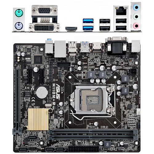 Материнская плата ASUS H110M-R/C/SI H110 Socket-1151 2xDDR4, 4xSATA3, 1xPCI-E16x, 2xUSB3.0, D-sub, DVI, HDMI, Glan, mATX УЦЕНКА