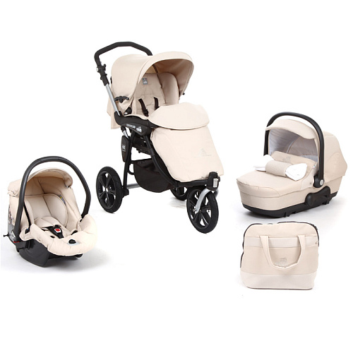 Коляска 3 в 1 Cam Cortina Evolution X3 Tris (молочный/стразы)