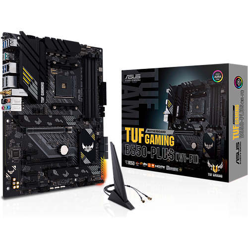 Материнская плата ASUS TUF Gaming B550-Plus (Wi-Fi) B550 Socket AM4 4xDDR4, 6xSATA3, RAID, 2xM.2, 2xPCI-E16x, 5xUSB3.2, 1xUSB3.2 Type C, DP, HDMI, Wi-Fi, 2.5Glan, ATX
