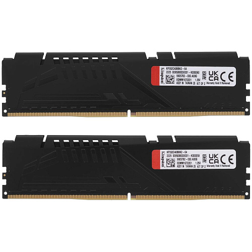 Модуль памяти DIMM 64Gb 2х32Gb DDR5 PC41600 5200MHz Kingston Fury Beast Black (KF552C40BB2K2-64)