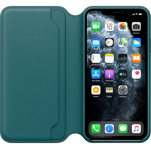 Чехол для Apple iPhone 11 Pro Max Leather Folio Peacock