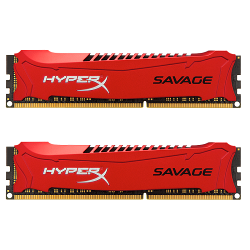 Модуль памяти DIMM 16Gb 2x8Gb KIT DDR3 PC19200 2400MHz Kingston HyperX Savage Red (HX324C11SRK2/16)