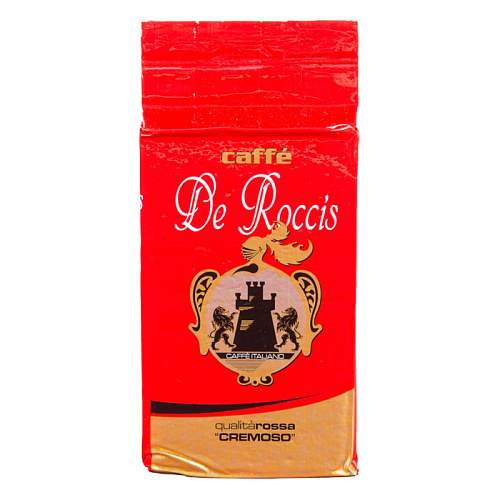 Кофе молотый De Roccis Q Rossa Cremoso 250 гр в/у