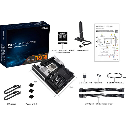 Материнская плата ASUS Pro WS TRX50-Sage WiFi TRX50 CEB 4xDDR5 5xPCIEx16 3xM.2 1xUSB-C 2.5+10GLAN