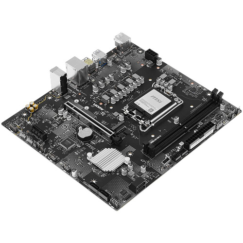 Материнская плата MSI Pro H810M-E H810 Soc-1851 2xDDR5, 4xSATA3, 1хM.2, 1xPCI-E16x, 2xUSB3.2, DP, HDMI, 2.5Glan, mATX