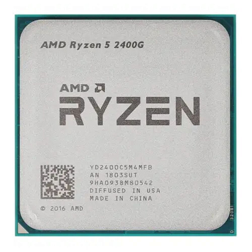 Процессор AMD Ryzen 5 2400G, 3.6ГГц, (Turbo 3.9ГГц), 4-ядерный, L3 4МБ, Сокет AM4, BOX