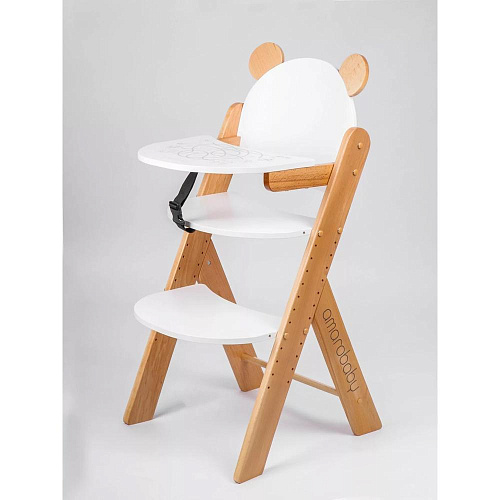 Растущий стул Amarobaby ECO, BEAR, белый, деревянный, массив бука/клееный шпон