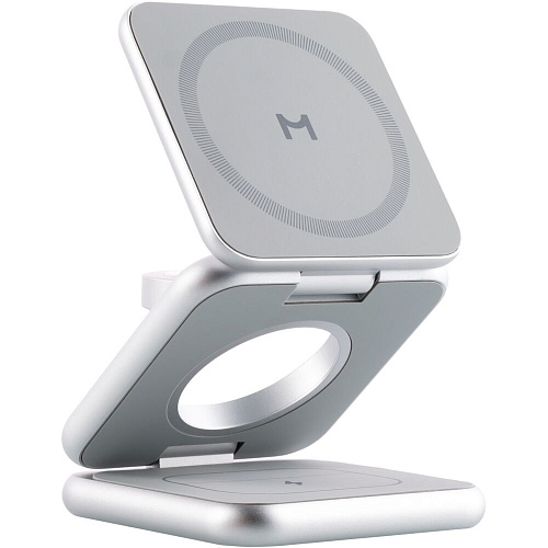 Беспроводная зарядная панель 3 в 1 Для IPhone, Apple Watch, Airpods Magssory WCH003 22W Silver