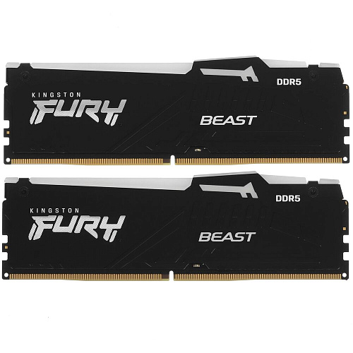 Модуль памяти DIMM 32Gb 2х16Gb DDR5 PC48000 6000MHz Kingston Fury Beast RGB Black EXPO (KF560C30BBEAK2-32)