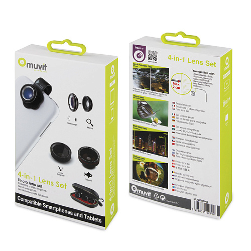 Набор объективов для мобильного телефона Muvit, 4 штуки