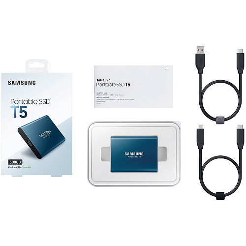 Внешний SSD-накопитель 500Gb Samsung T5 MU-PA500B/WW (SSD) USB 3.1 Синий