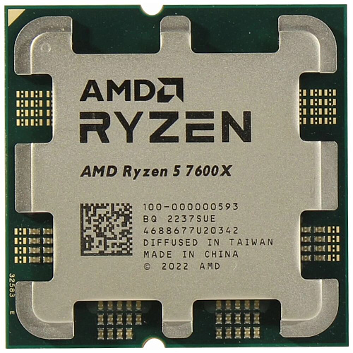 Процессор AMD Ryzen 5 7600X, 4.7ГГц, (Turbo 5.3ГГц), 6-ядерный, L3 32МБ, Сокет AM5, BOX