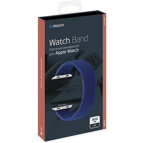 Ремешок для умных часов Нейлоновый ремешок для умных часов Deppa Band Mono для Apple Watch 38/40 mm синий