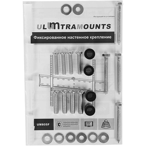 Кронштейн фиксированный Ultramounts UM805F 37-70' до 40кг Vesa до 600x400