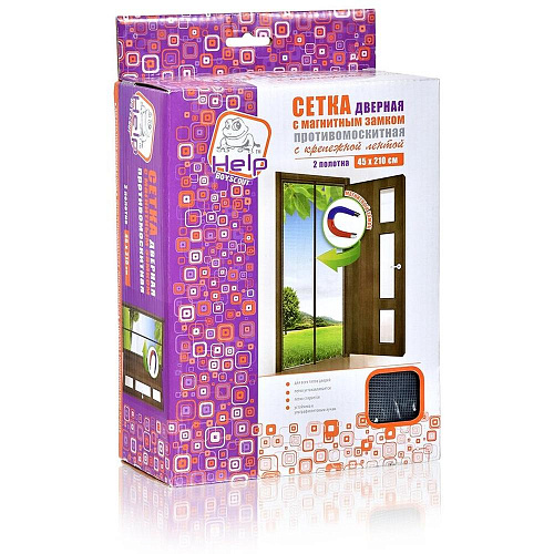 Антимоскитная сетка Help с магнитами и крепежом 45*210 см 80004
