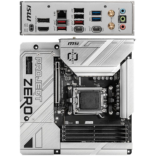 Материнская плата MSI B650M Project Zero BTF Socket-AM5 AMD B650 4xDDR5, 4xSATA3, RAID, 2xM.2, 1xPCI-E16x, 5xUSB3.2, 2xUSB3.2 Type C, DP, HDMI, WiFi, 2.5Glan, mATX Ret