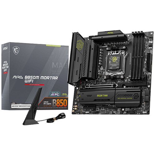 Материнская плата MSI MAG B850M Mortar WiFi Socket-AM5 AMD B850 4xDDR5, 6xSATA3, RAID, 3xM.2, 1xPCI-E16x, 7xUSB3.2, 2xUSB3.2 Type C, HDMI, WiFi, 2.5Glan, mATX Ret