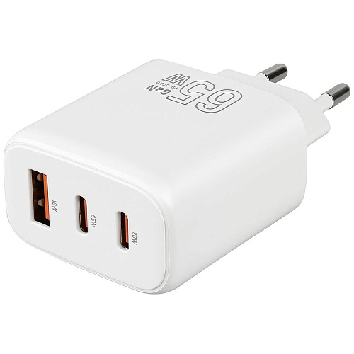 Сетевое зарядное устройство TFN TFN-WC-ACC-65W-WH 65W USB A + 2xType-C белое