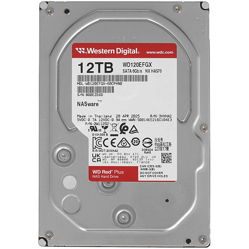 Внутренний жесткий диск 3,5" 12Tb Western Digital (WD120EFGX) 512Mb 7200rpm SATA3 Red Plus NAS
