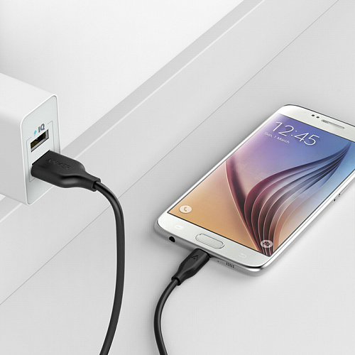 Кабель USB-MicroUSB 0.9m Anker Powerline (A8132H12) кевлар, 5000+ перегибов, черный