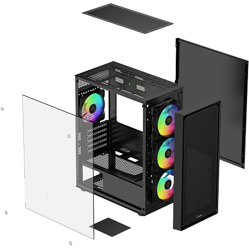 Корпус MicroATX Miditower Ocypus Gamma C50 BK ARGB Black УЦЕНКА