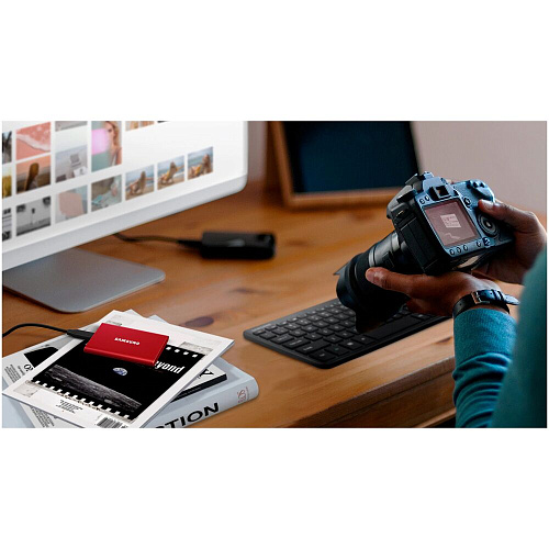 Внешний SSD-накопитель 500Gb Samsung T7 MU-PC500R/WW (SSD) USB 3.2 Type C Красный