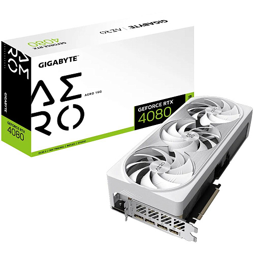 Видеокарта Gigabyte GeForce RTX 4080 16384Mb, Aero 16 Gb (GV-N4080AERO-16GD) 1xHDMI, 3xDP, Ret