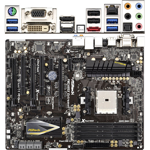 Материнская плата ASRock FM2A85X EXTREME6 Soc-FM2 AMD A85X 4xDDR3, 7xSATA 6Gb/s, 3xPCI-E 16x, Raid, 6xUSB3.0, 1xeSATA, GLAN ATX 