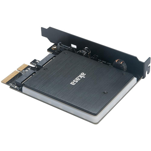 Переходник-конвертер Akasa AK-PCCM2P-03 с радиатором для 2xM.2 NGFF M-Type SSD в PCIe 3.0 x4