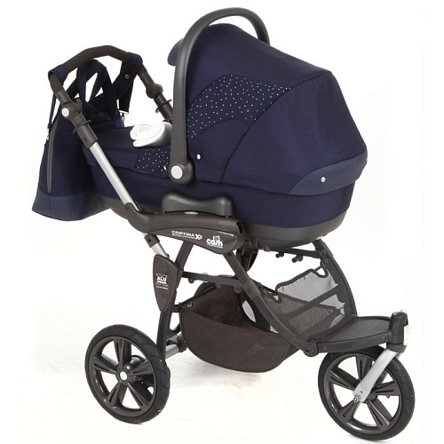 Коляска 3 в 1 Cam Cortina Evolution X3 Tris (синий/стразы)