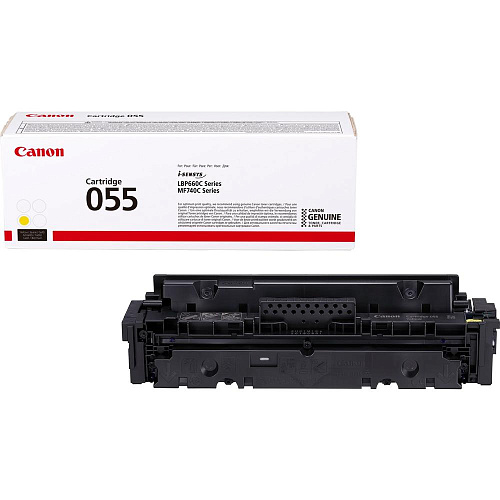 Картридж Canon 055 Y Yellow для Canon MF746Cx/MF744Cdw/MF742Cdw/LBP664Cx/663Cdw (2100стр.)