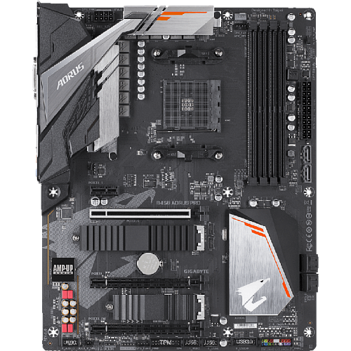 Материнская плата Gigabyte B450 AORUS Pro Socket-AM4 AMD B450 4xDDR4, 6xSATA3, RAID, 2xM.2, 3xPCI-E16x, 5xUSB 3.1, 1xUSB 3.1 Type C, DVI-D, HDMI, Glan, ATX Ret УЦЕНКА