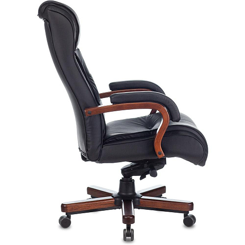 Кресло руководителя Бюрократ T-9926WALNUT черный кожа крестовина металл/дерево